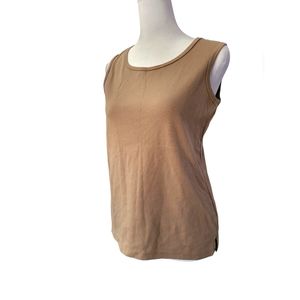 Hasting & Smith Petite Small Tan Sleeveless Blouse
